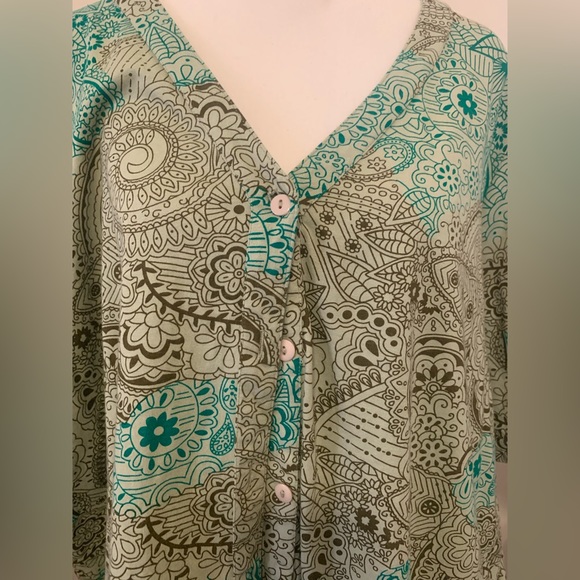 Ulla Popken green shirt sleeve plus size top, 20/22 - Picture 2 of 5